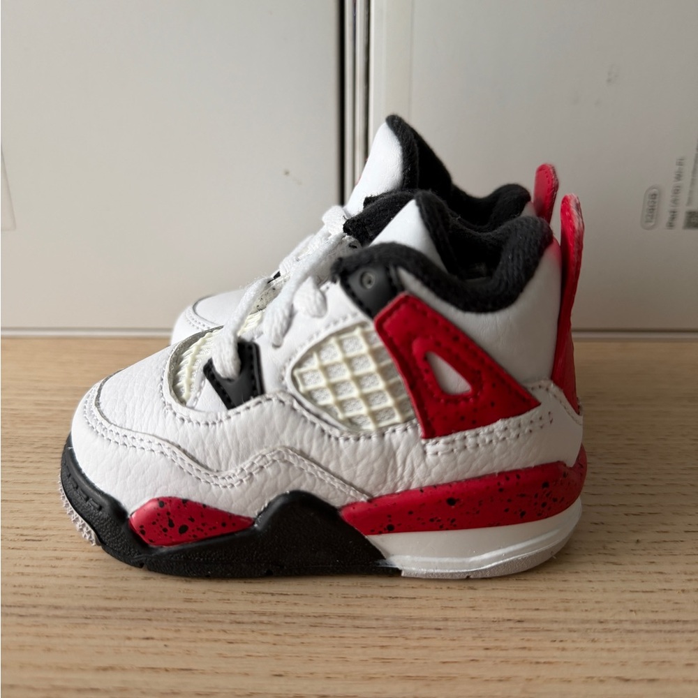 Air Jordan 4 “Red Cement” Toddler Size 3C White and Red Sneakers New